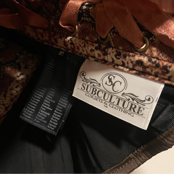 Subculture Brown Snakeskin Print Corset Top, Size 22 (26-27 inch waist) - Picture 5 of 5